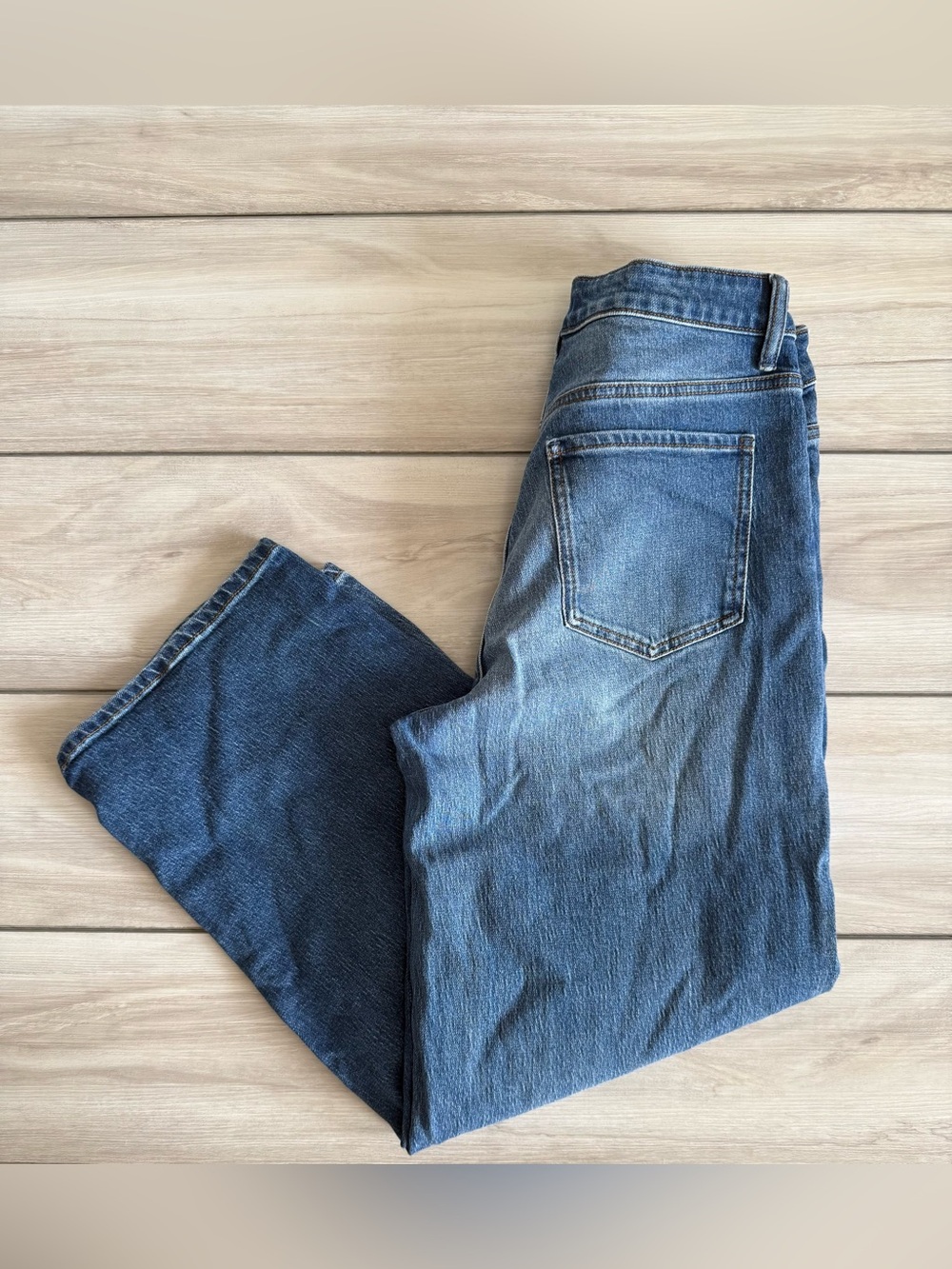 Quince Bella Stretch Barrel Jeans Blue Size 28 NWT - Picture 7 of 12